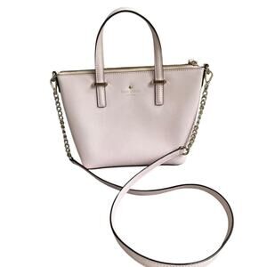 Kate spade pink leather shoulder bag with gold chain accent